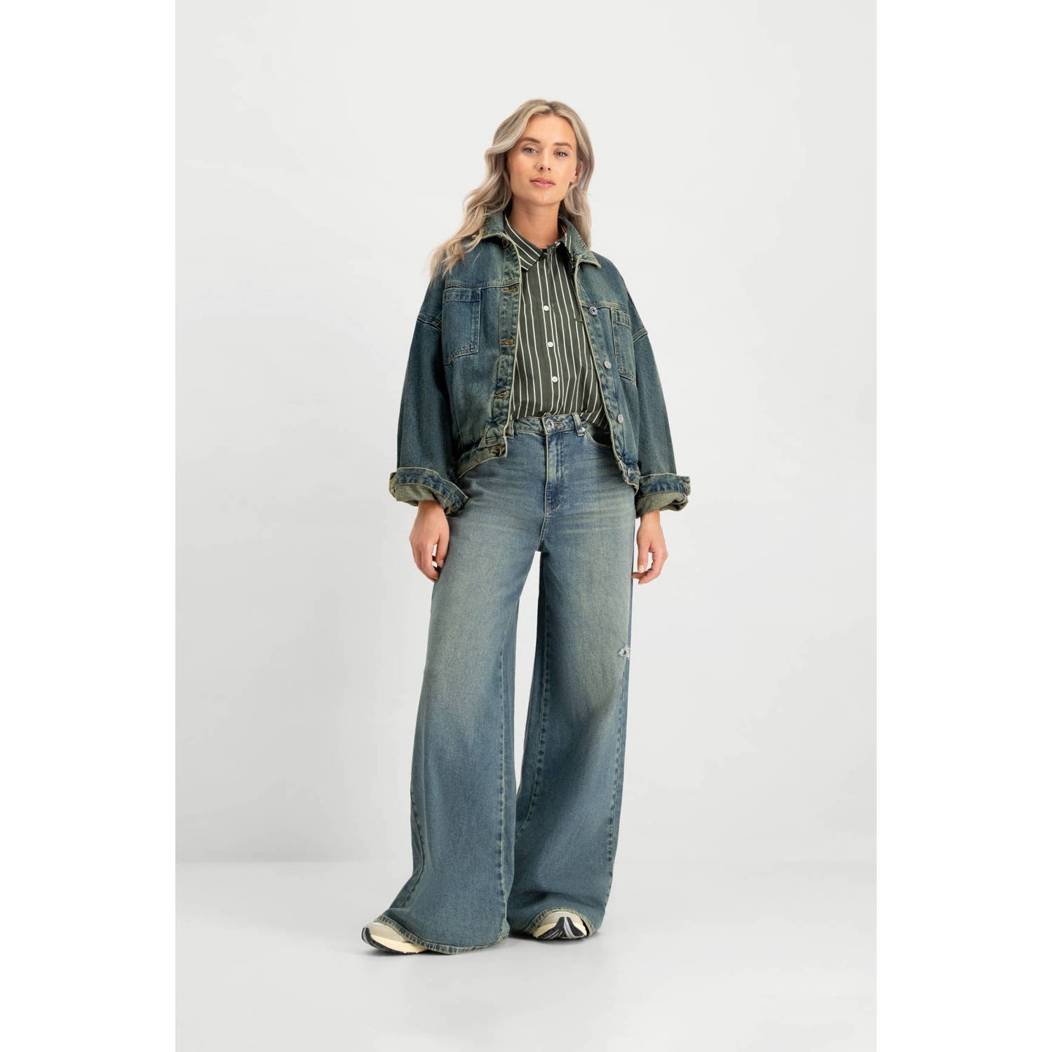 Circle of Trust wide leg jeans medium blue denim