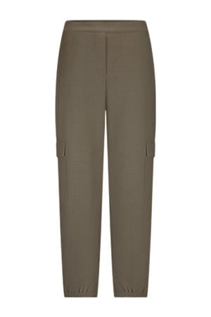 regular waist casual broek donkerbruin