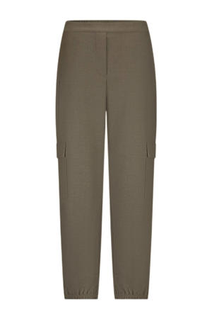 regular waist casual broek donkerbruin