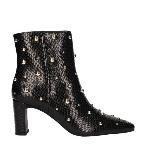 La Strada enkellaarzen met slangenprint en studs zwart afbeelding