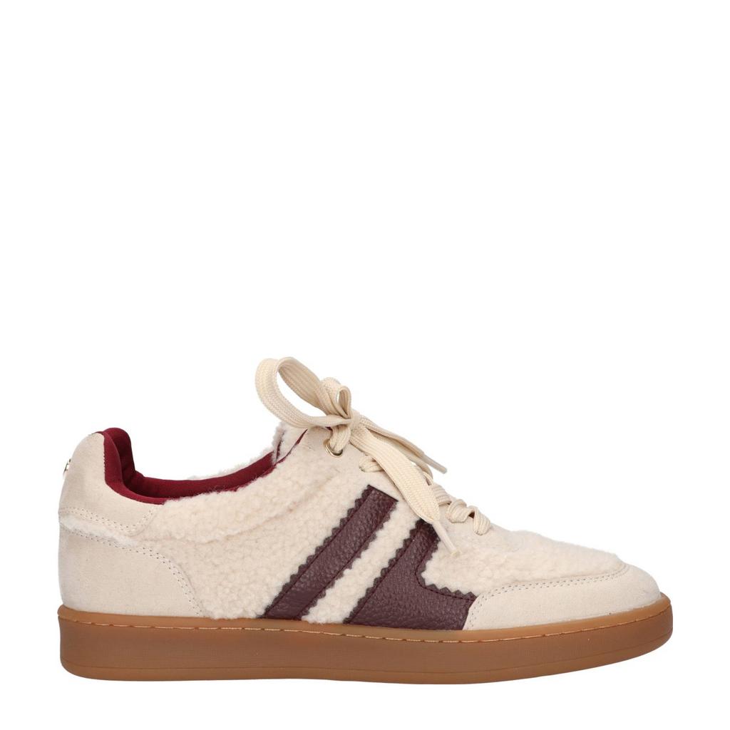 Beige dames La Strada teddy sneakers met veters