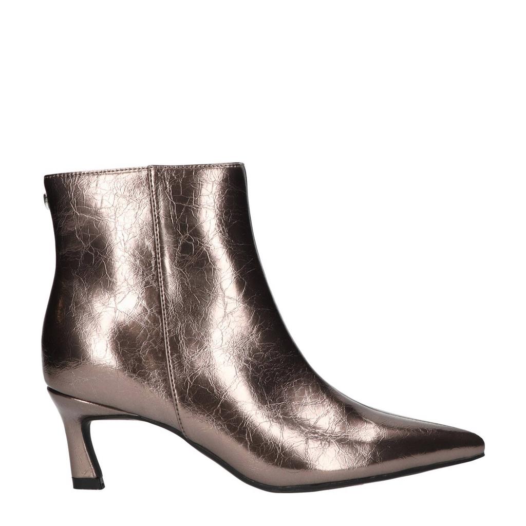 Brons en metallickleurige dames La Strada enkellaarzen van imitatieleer met ritssluiting