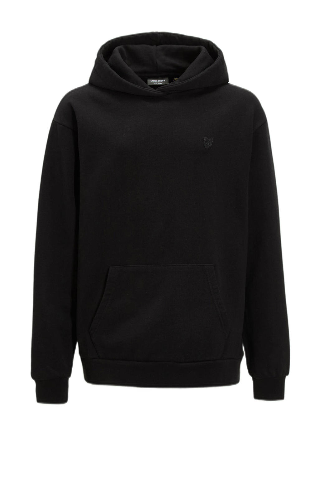 Zwarte jongens Lyle & Scott hoodie van katoen met effen, lange mouwen en capuchon