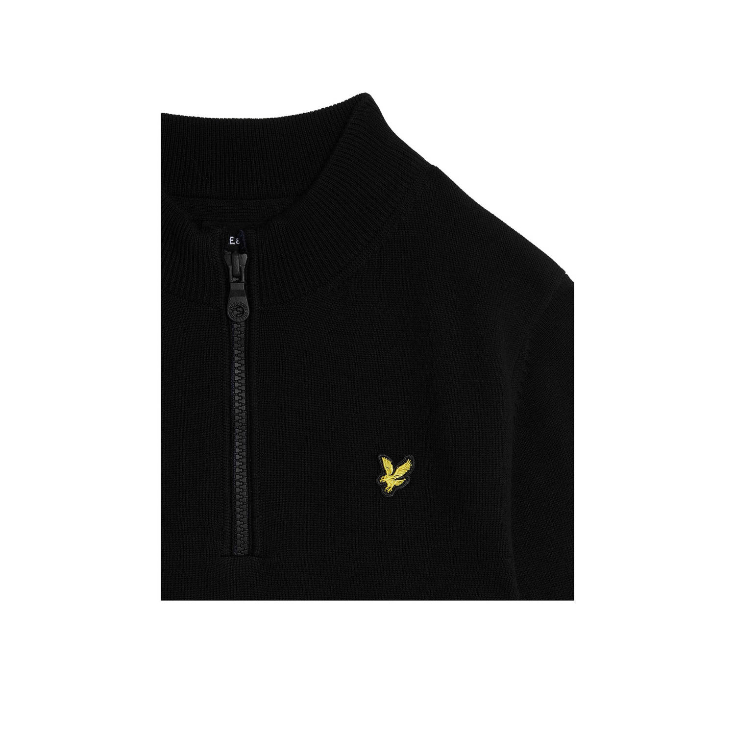 Lyle & Scott trui zwart fijn gebreid