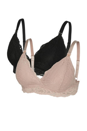 voedingsbh MLSIDSEL (set van 2) beige/zwart