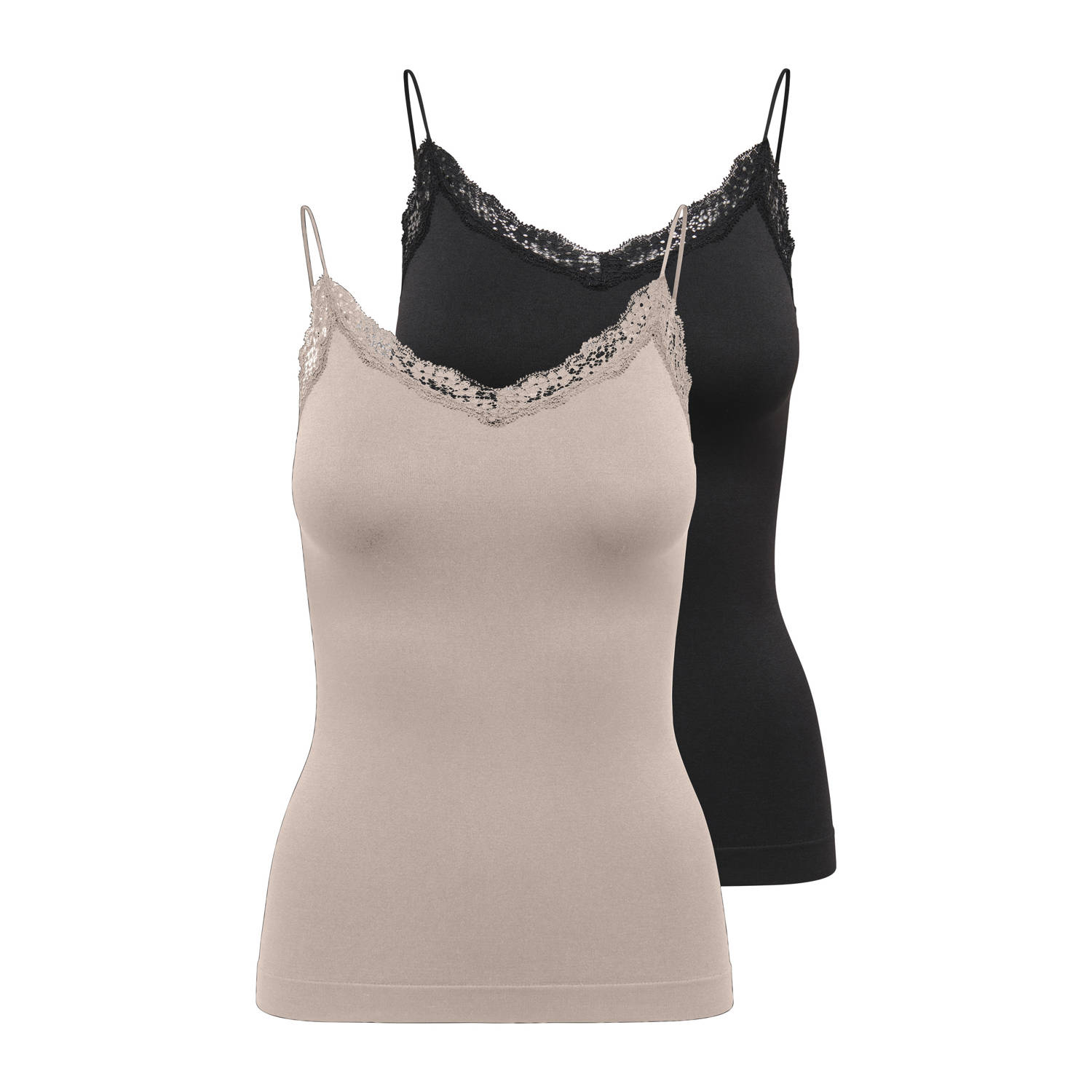 Only Top ONLVICKY LACE BASIC 2-PACK SEAMLESS TOP (set 2-delig)