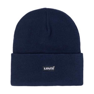 gebreide muts blauw