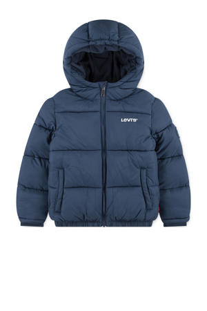 gewatteerde jas donkerblauw
