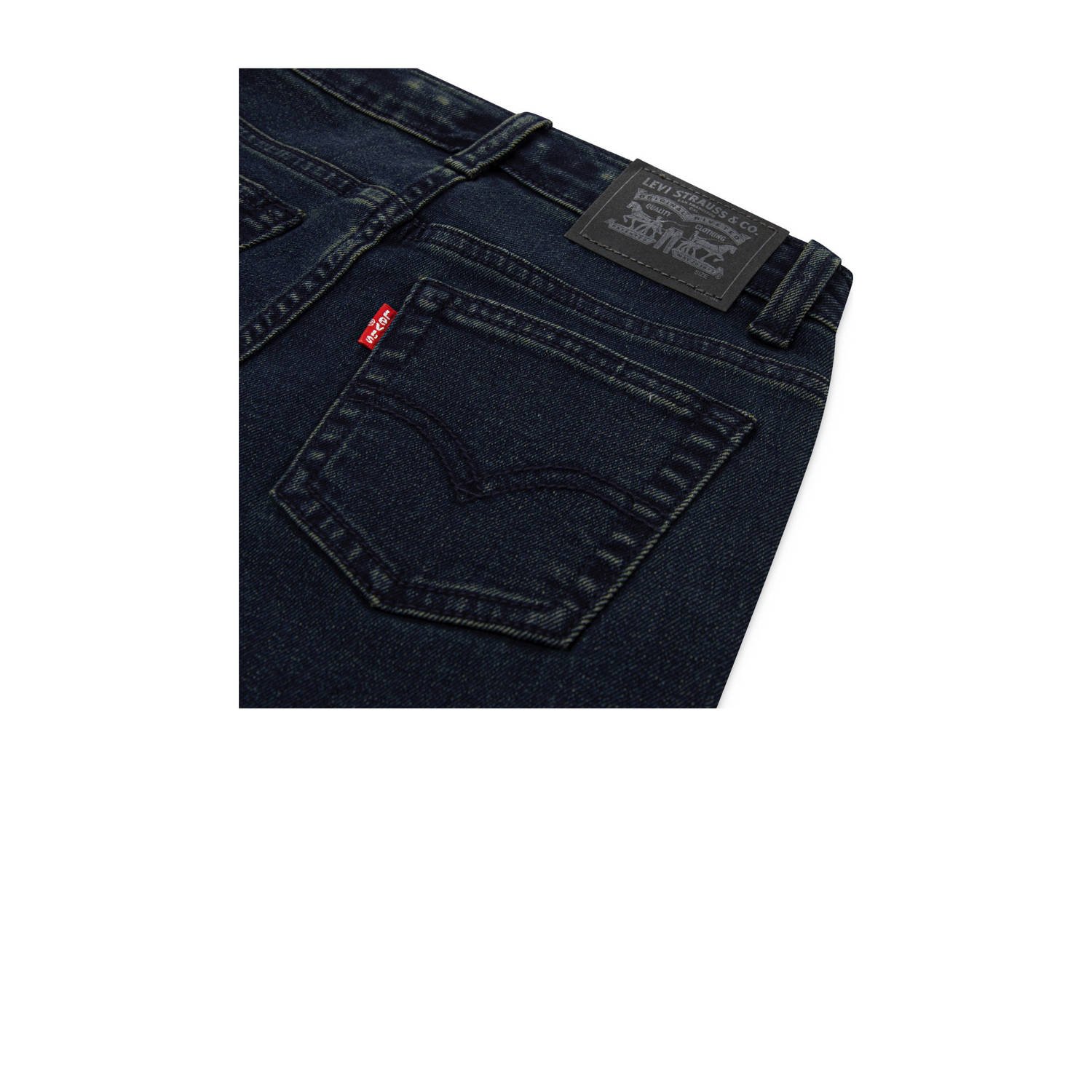 Levi's straight leg regular waist tapered jeans dark blue denim