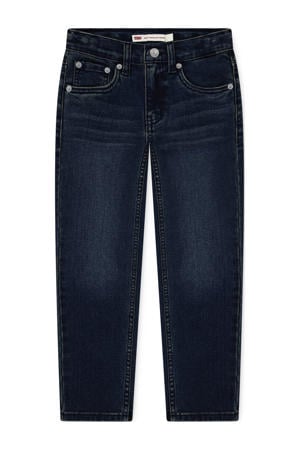 straight leg regular waist tapered jeans dark blue denim