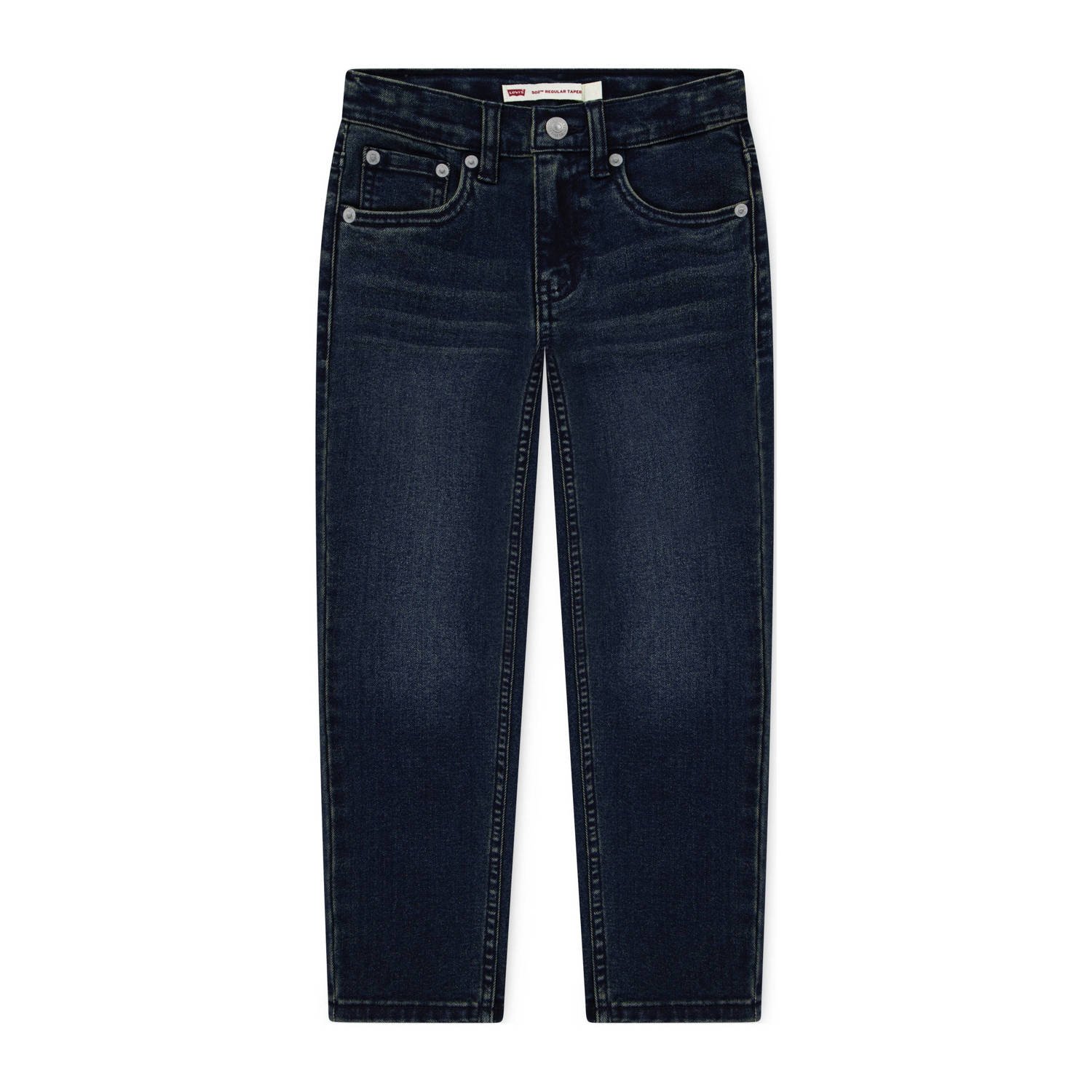 Levi's straight leg regular waist tapered jeans dark blue denim