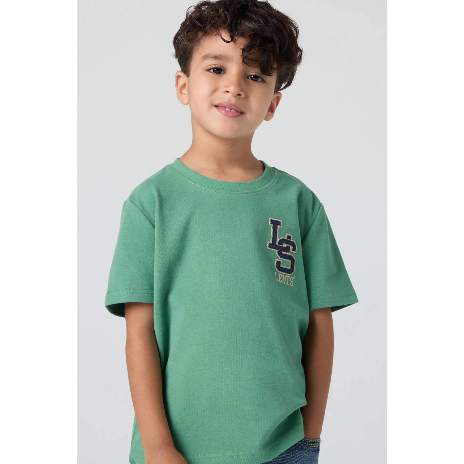 Levi's T-shirt groen broderie