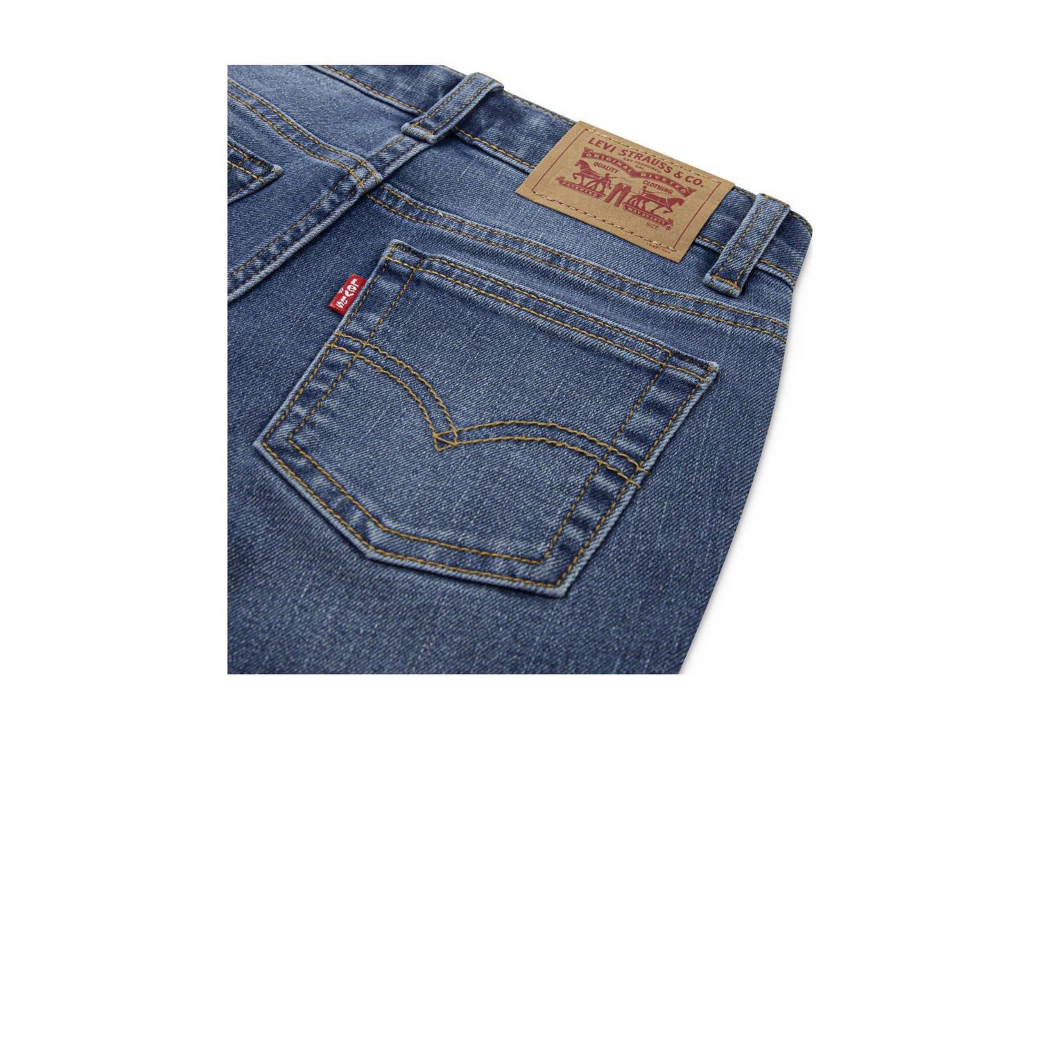 Levi's straight leg regular waist tapered jeans medium blue denim