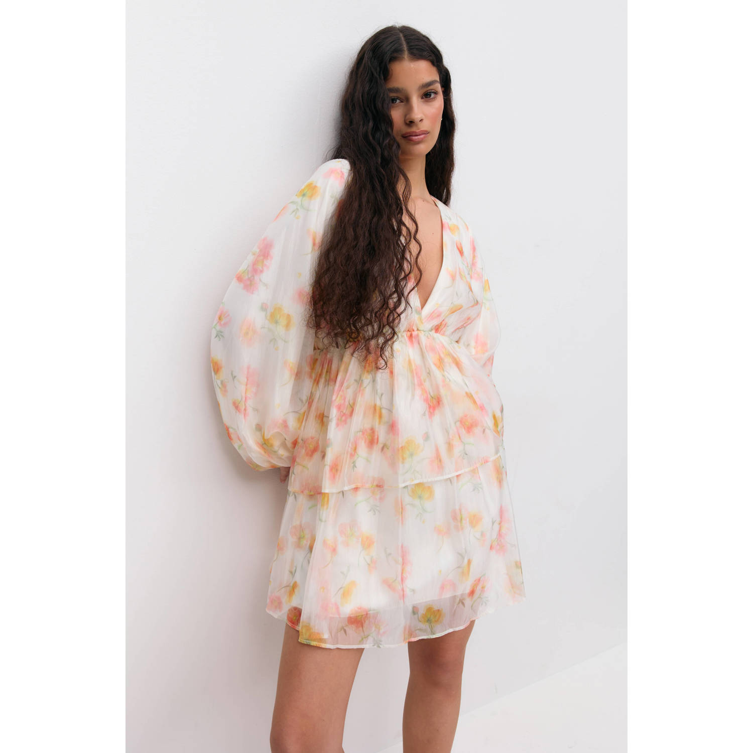 Gina Tricot korte jurk ecru