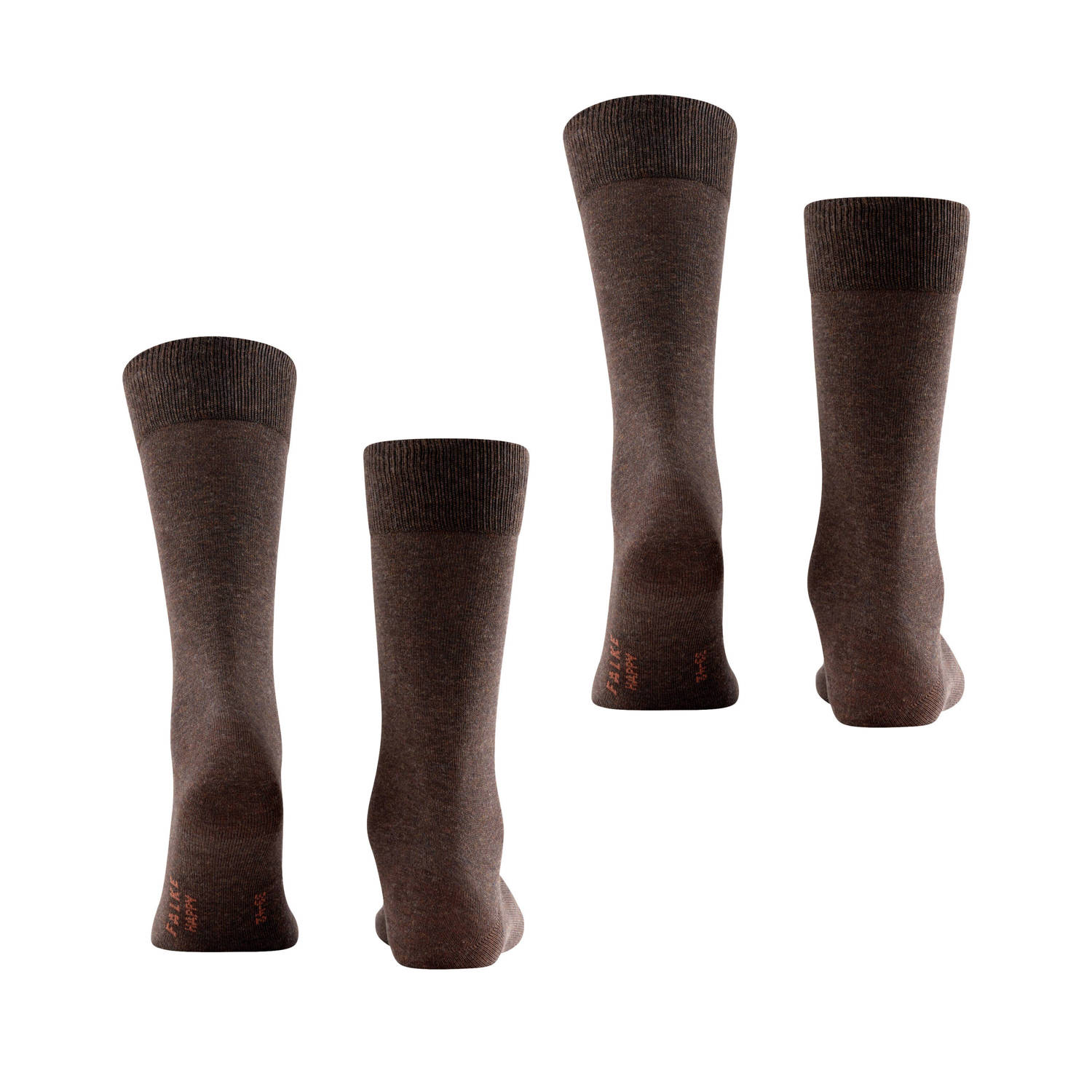 FALKE Happy sokken set van 2 donkerbruin