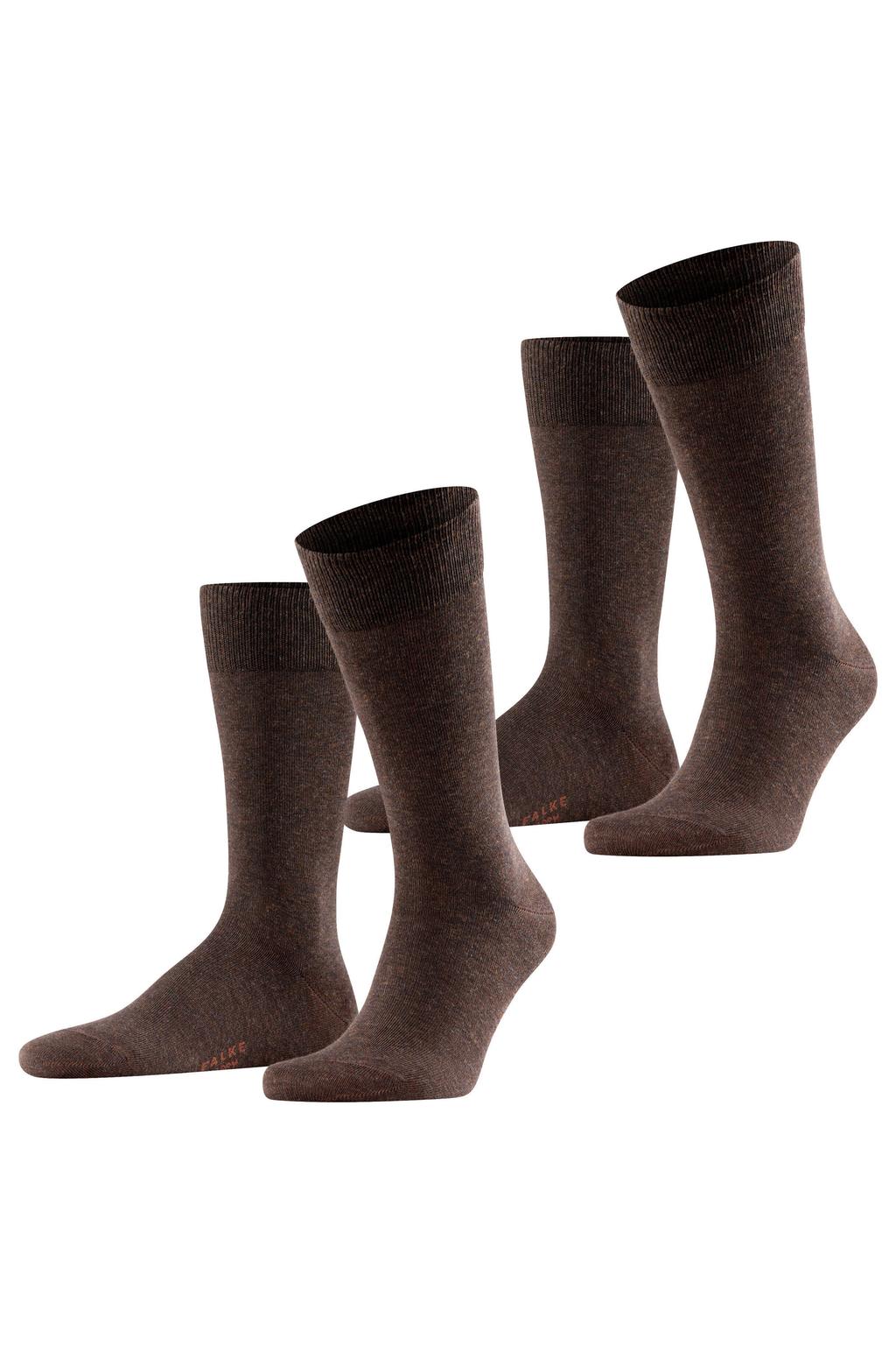 FALKE Happy sokken - donkerbruin (set van 2)