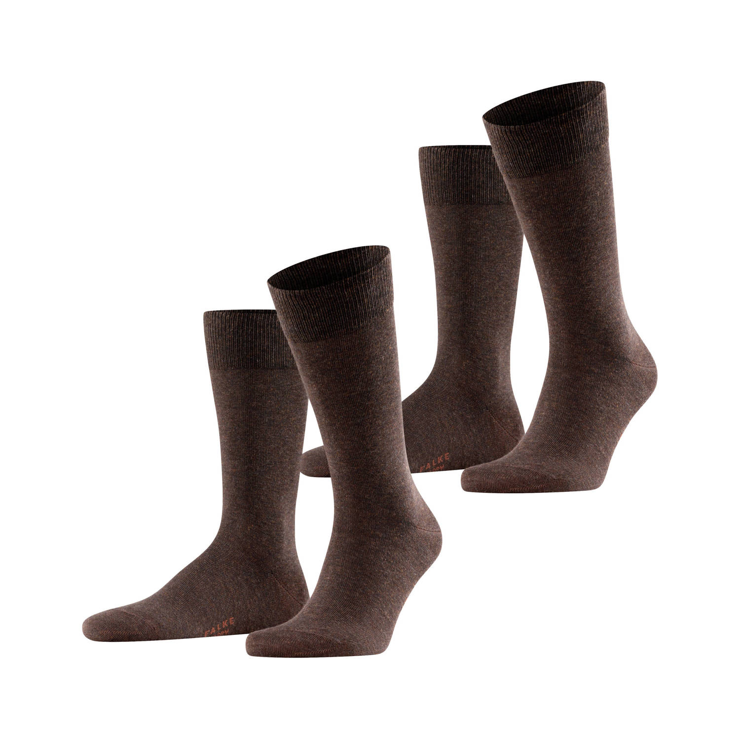 FALKE Happy sokken set van 2 donkerbruin