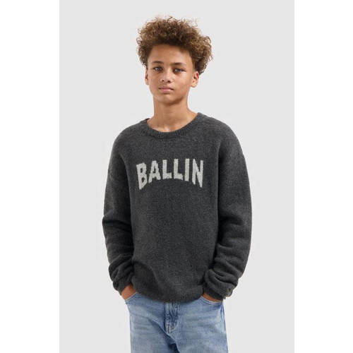 Ballin trui antraciet gebreid afbeelding