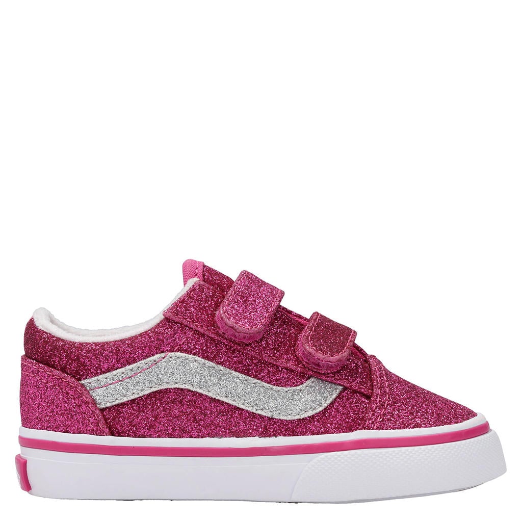 Roze jongens en meisjes VANS Old Skool sneakers van suède/voering: textiel/voetbed: textiel met klittenband