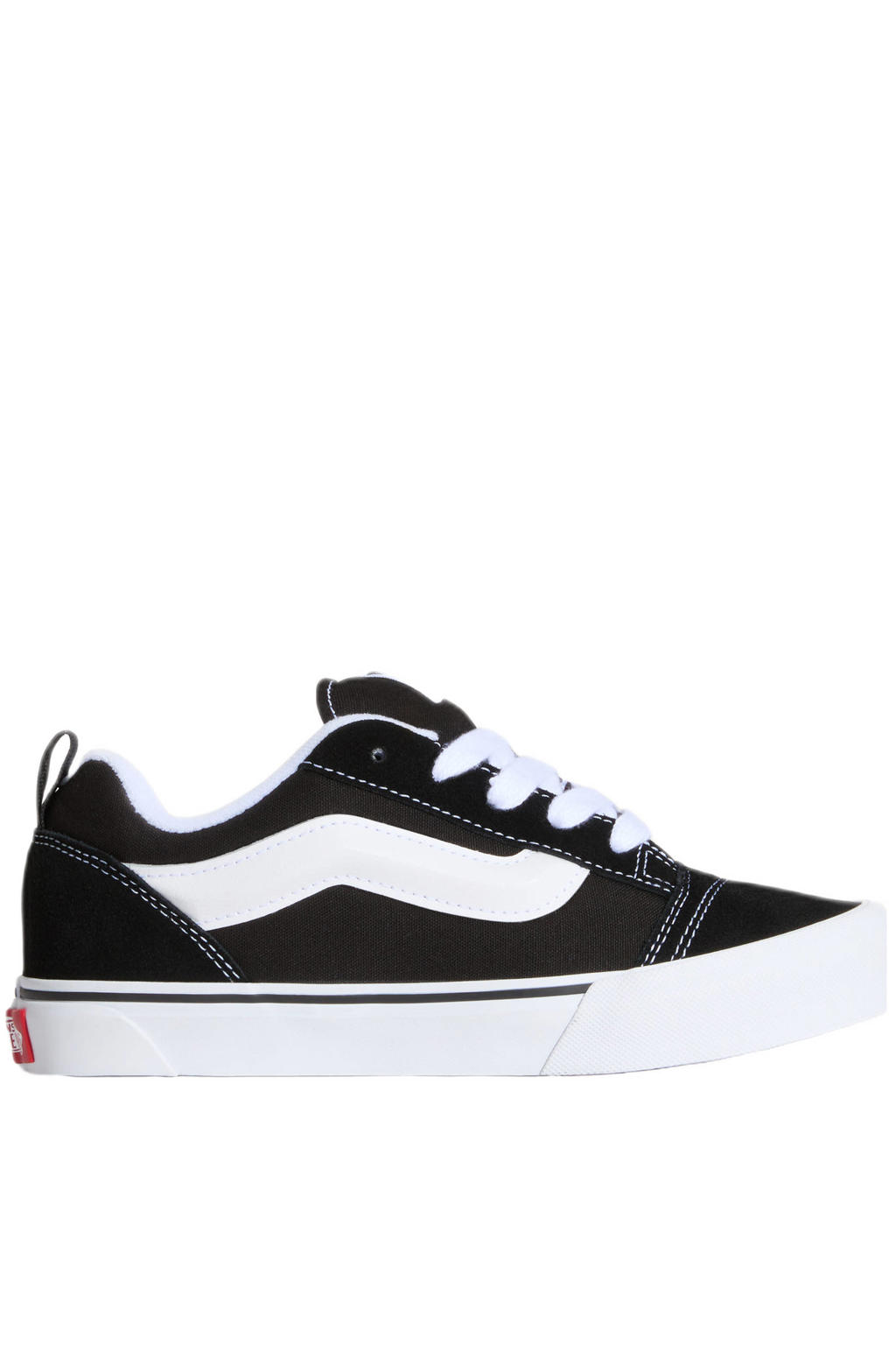 Zwart en witte jongens en meisjes Vans Knu Skool sneakers van leer met veters