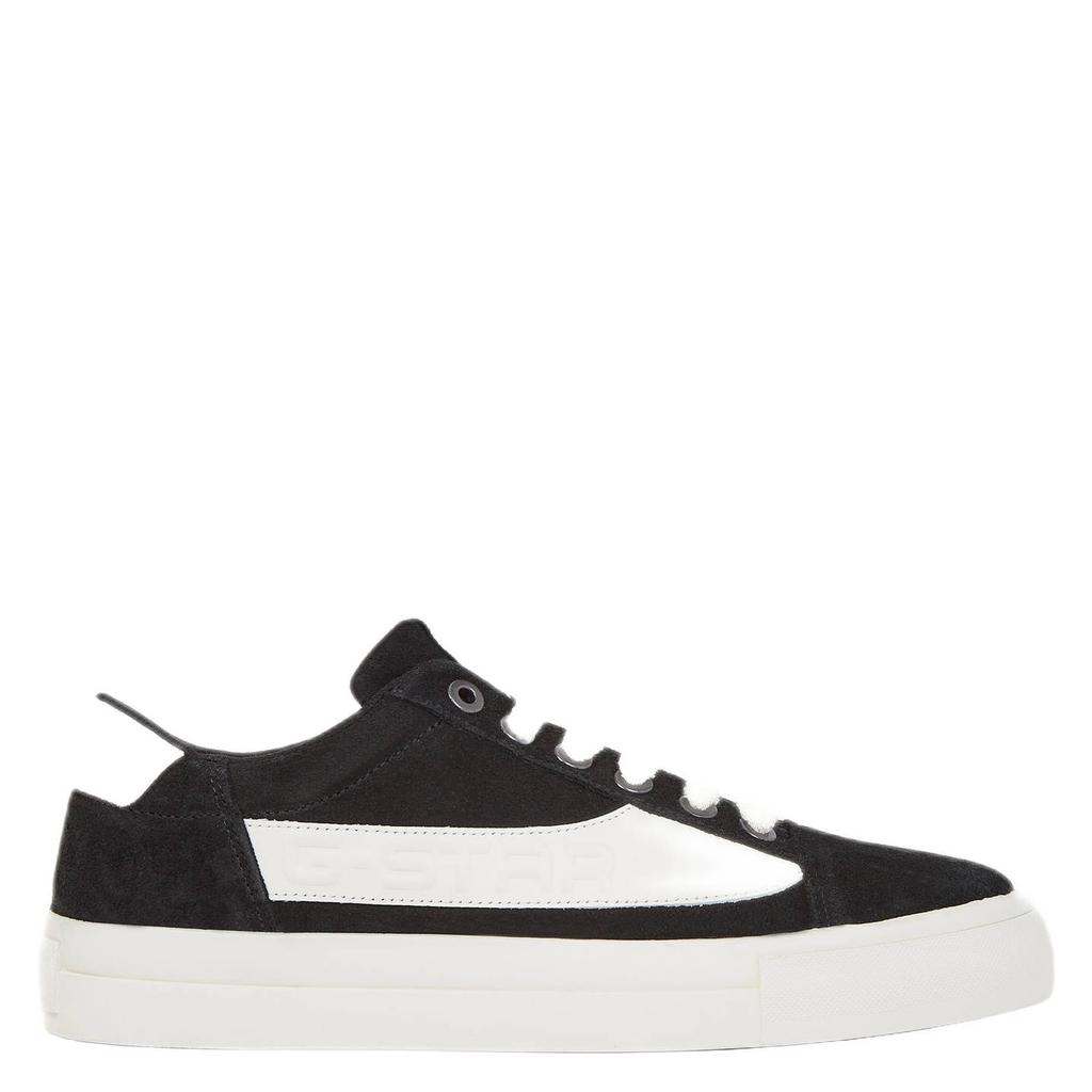 Zwart en witte dames G-STAR Loom BSC W suède sneakers met veters