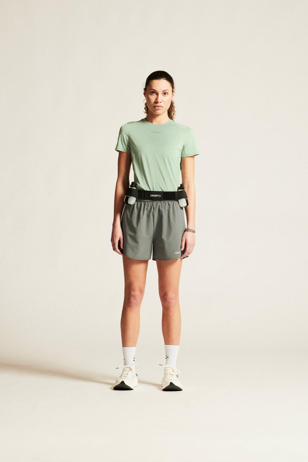 Lichtgroene dames Craft Essence sportshirt van polyester met korte mouwen en ronde hals