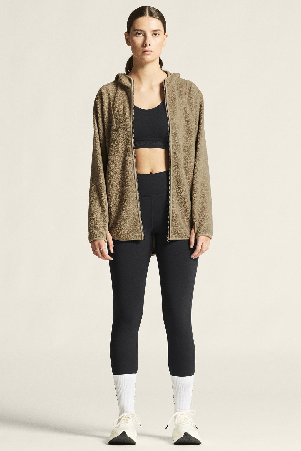 Zwarte dames Craft Essence Warm sportlegging van polyester met slim fit, elastische tailleband en effen