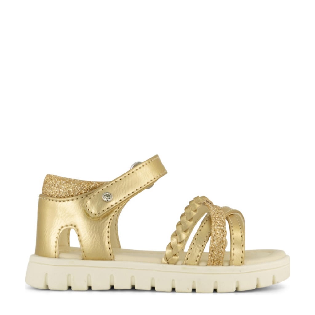 Gouden meisjes Graceland sandalen van imitatieleer met klittenband