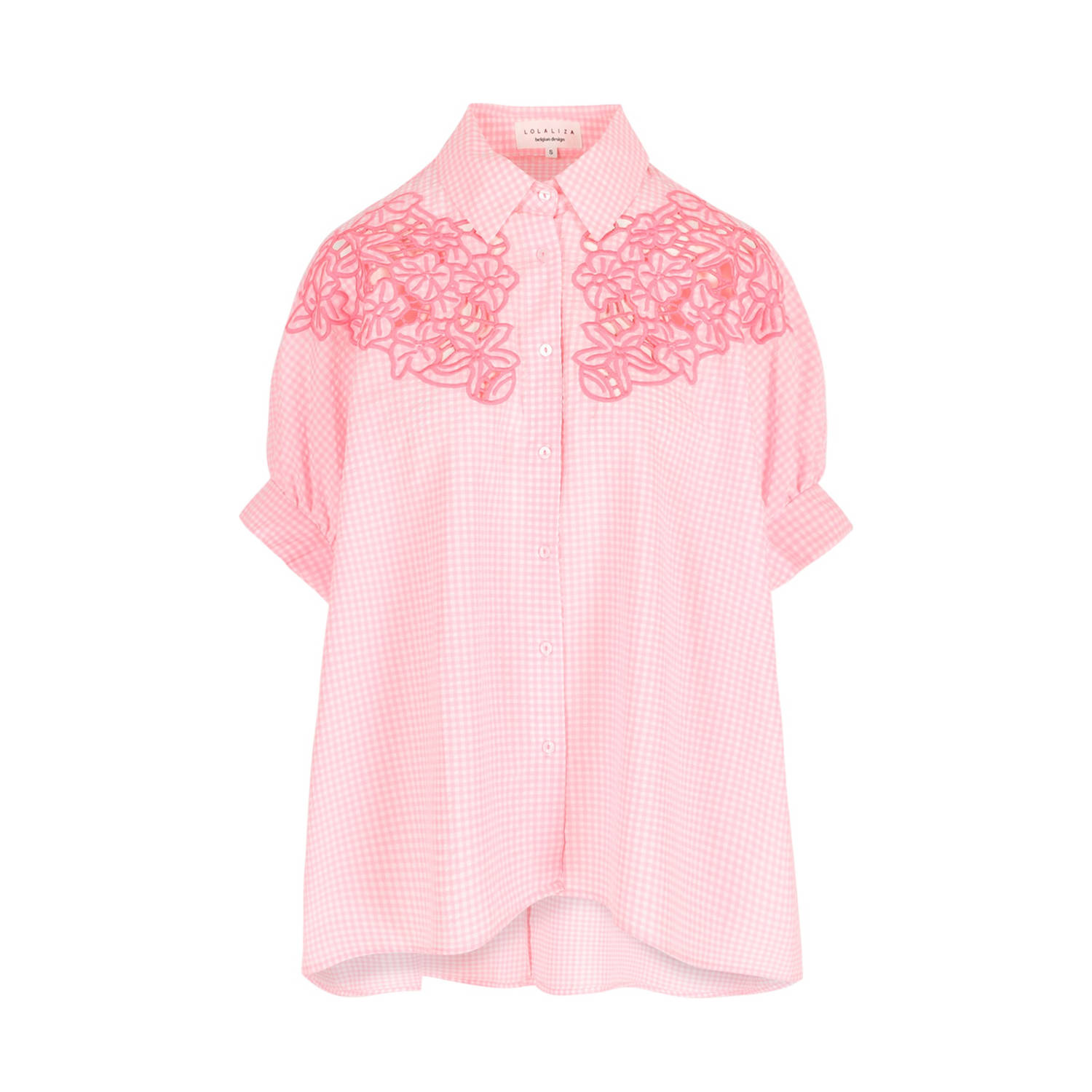 LOLALIZA blouse roze broderie