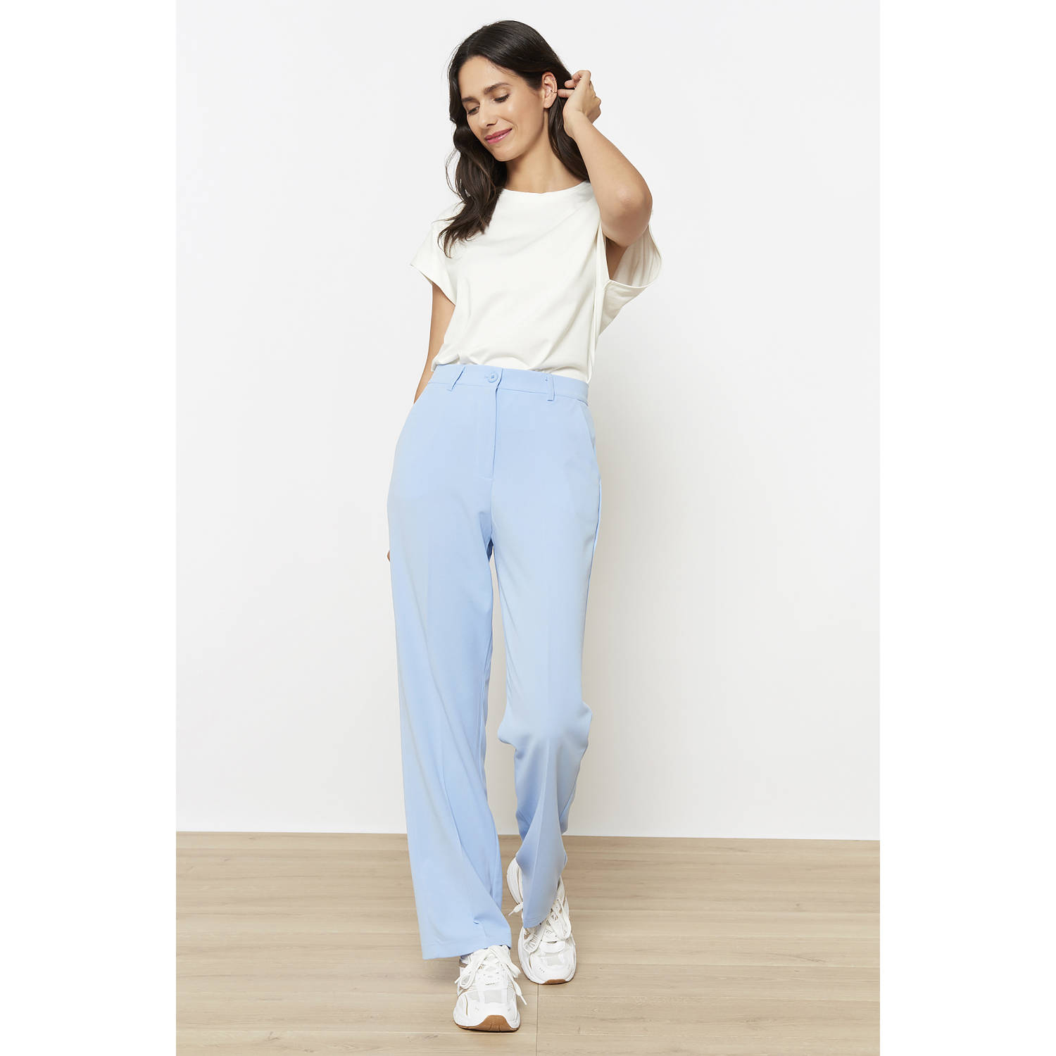 LOLALIZA regular waist pantalon lichtblauw