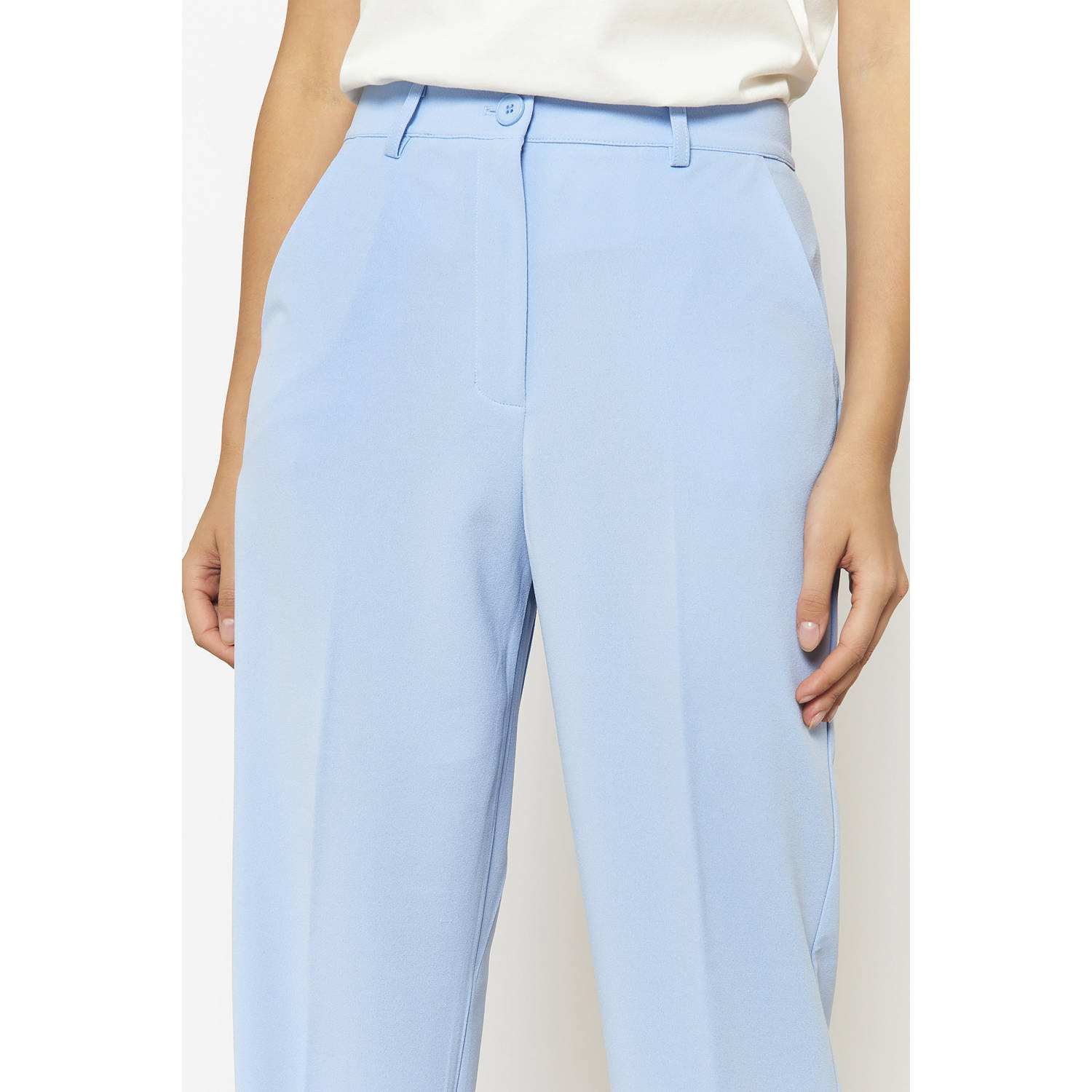 LOLALIZA regular waist pantalon lichtblauw