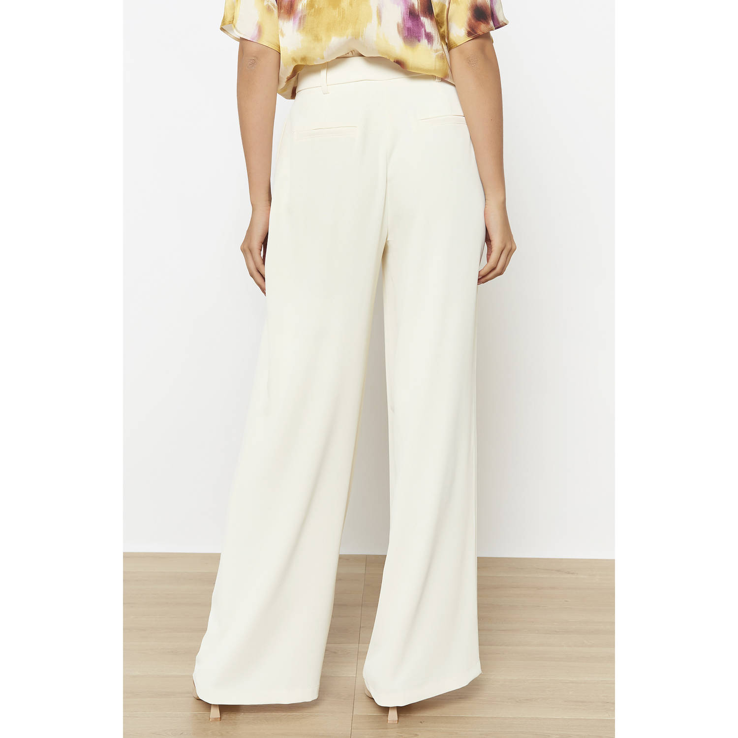 LOLALIZA wide leg regular waist pantalon ecru