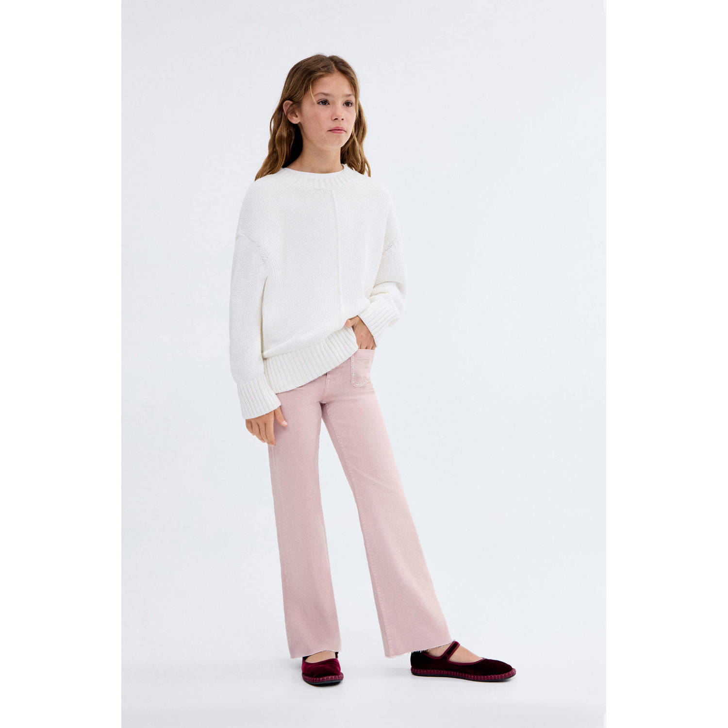 Mango Kids flared jeans roze