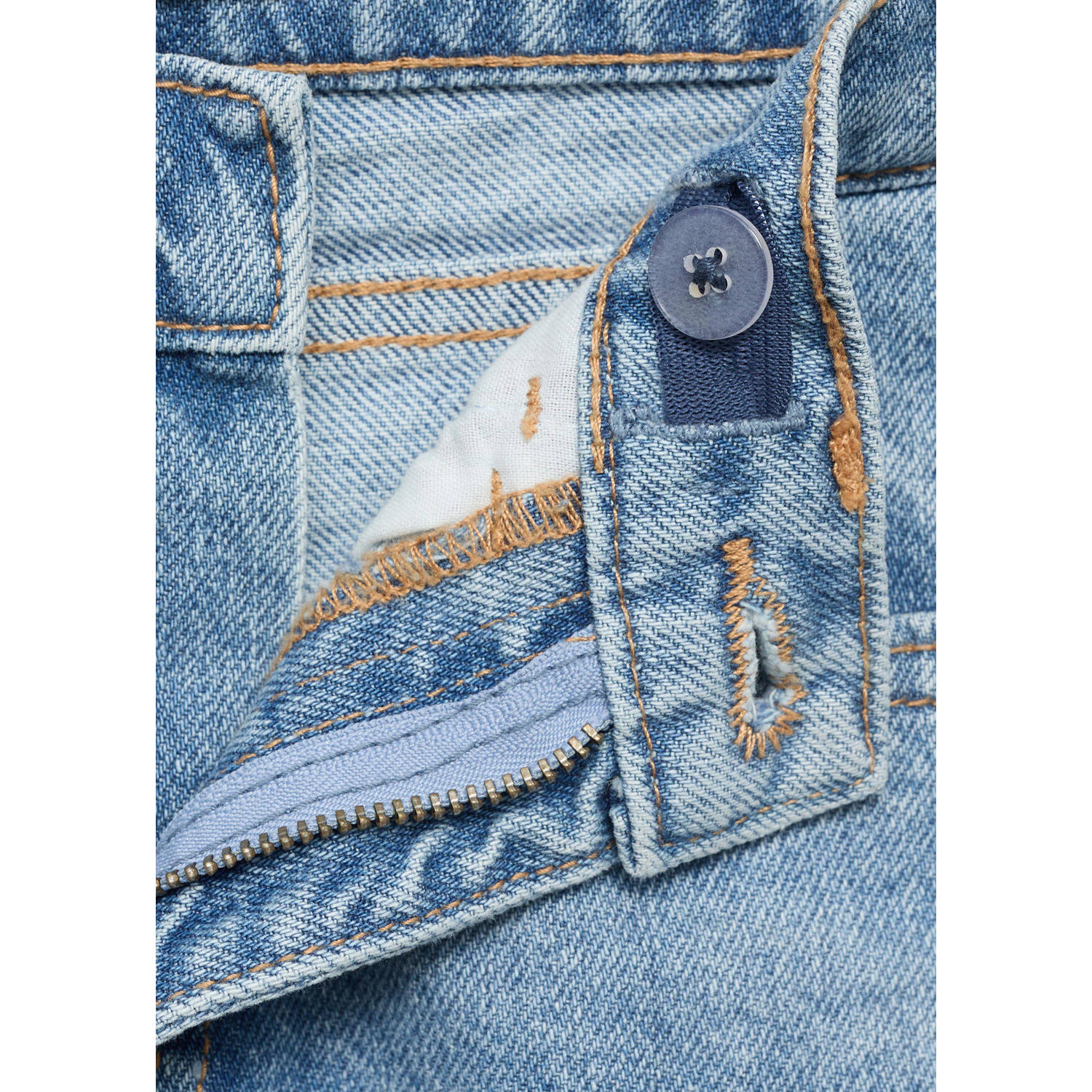 Mango Kids wide leg jeans medium blue denim