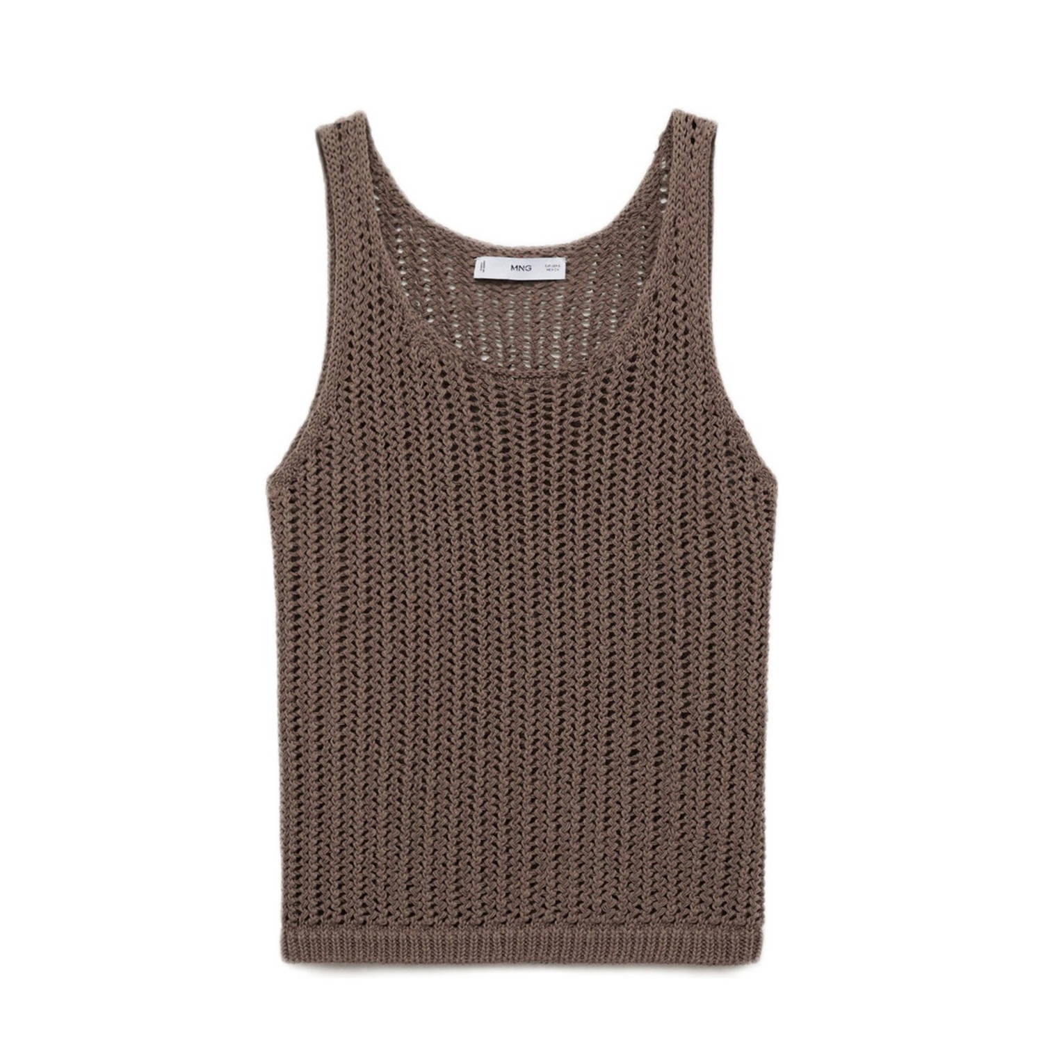 Mango top gehaakt bruin