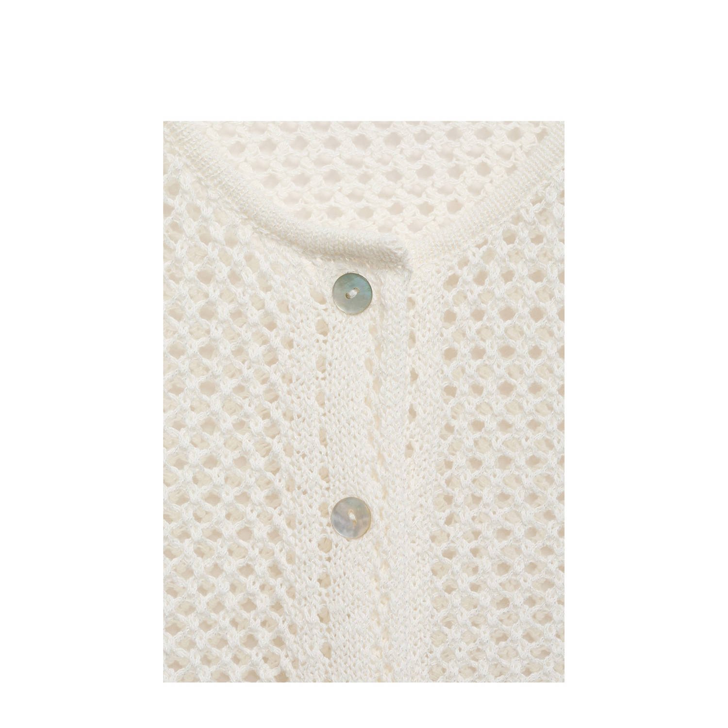 Mango vest ecru crochet