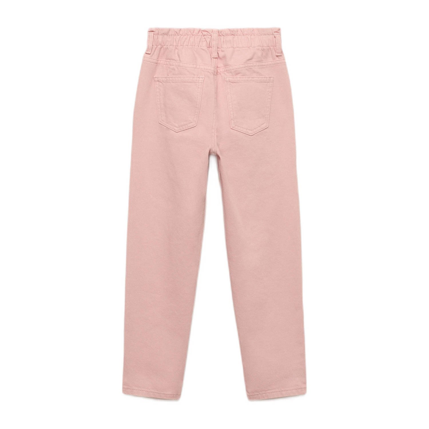 Mango Kids high waist regular fit jeans roze