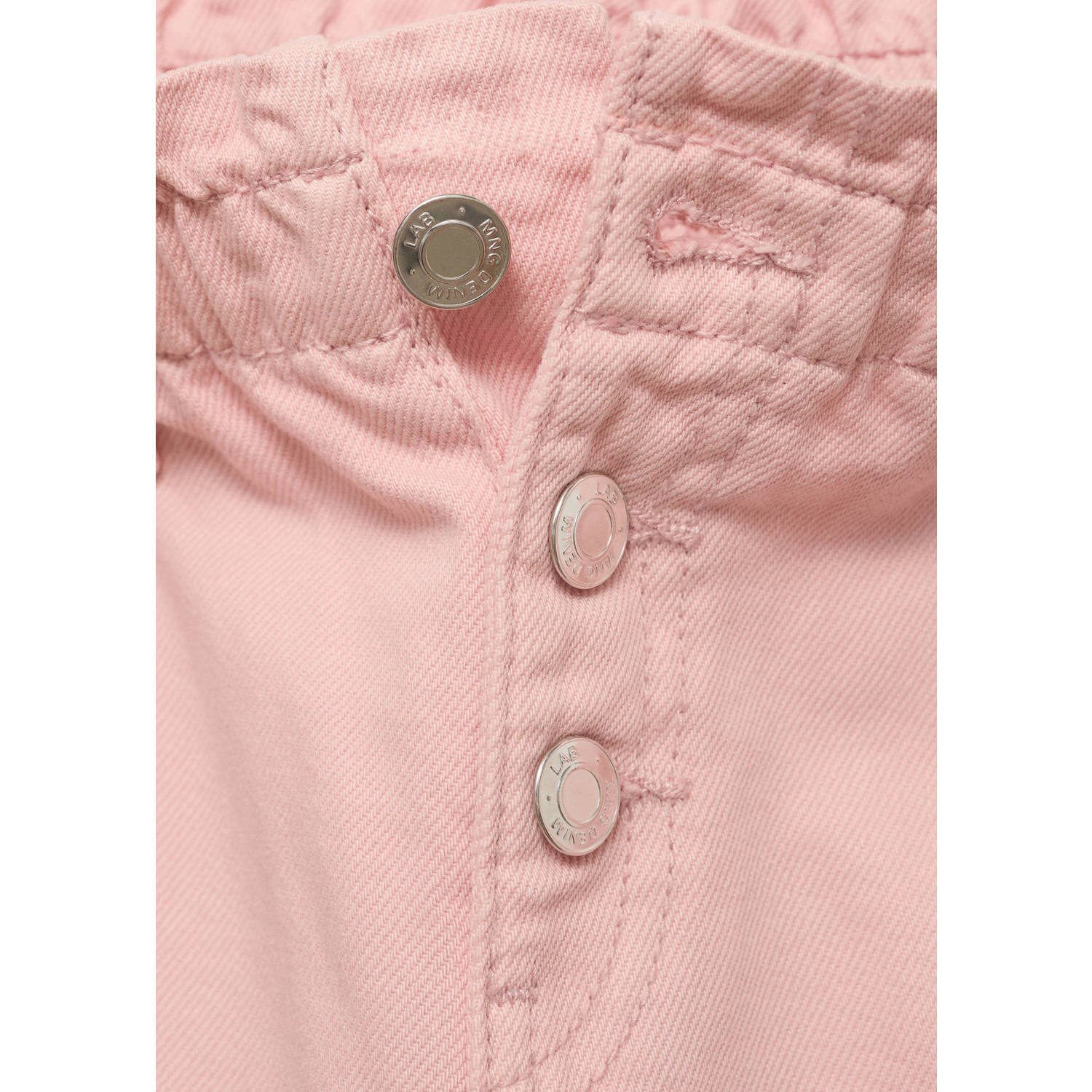 Mango Kids high waist regular fit jeans roze
