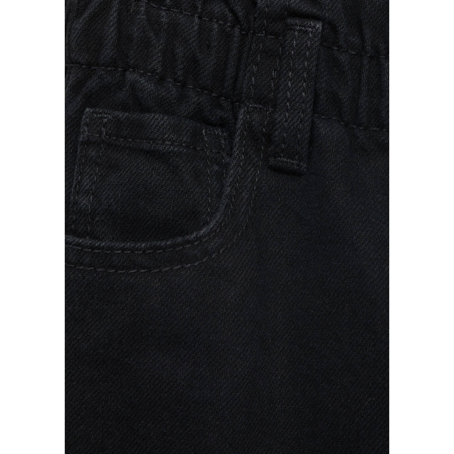 Mango Kids high waist regular fit jeans black denim
