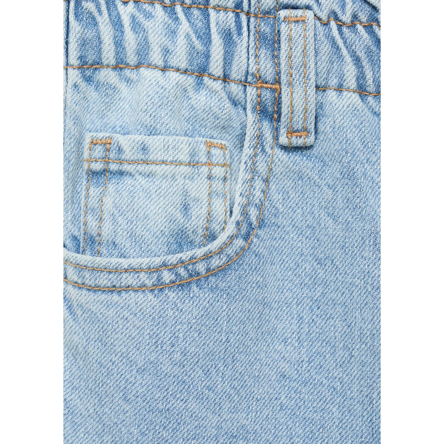 Mango Kids high waist regular fit jeans light blue denim