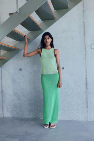 maxi jurk crochet groen