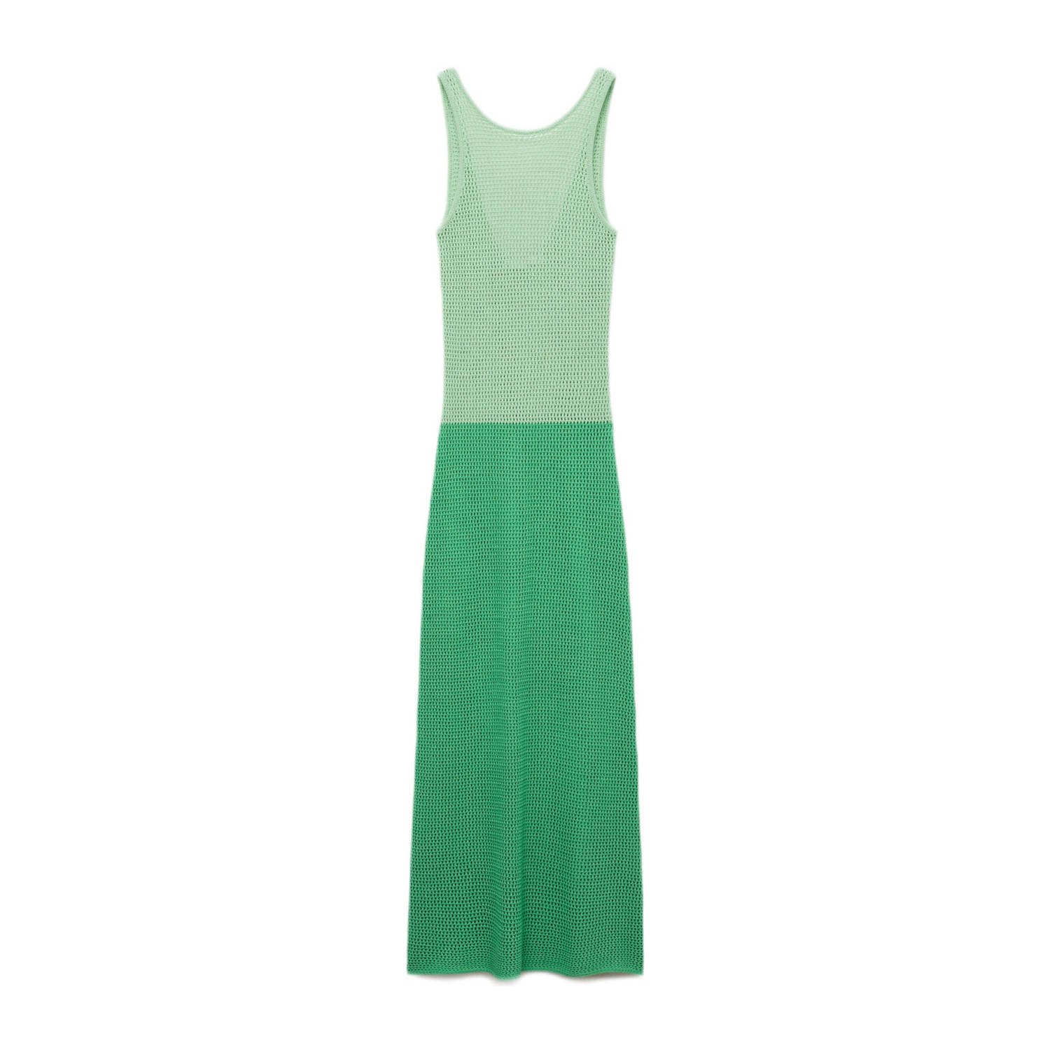 Mango maxi jurk crochet groen