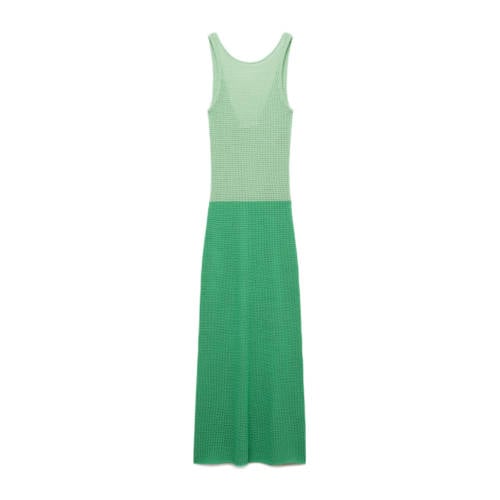 Mango maxi jurk crochet groen afbeelding