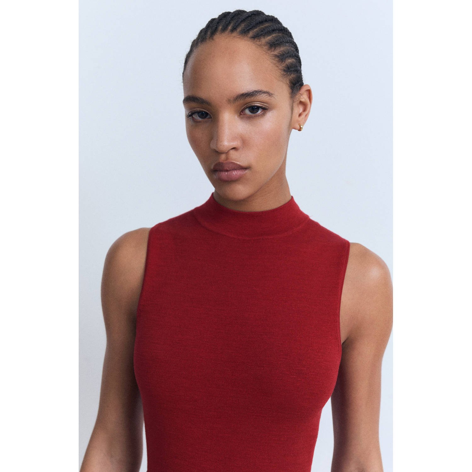 Mango midi jurk rood