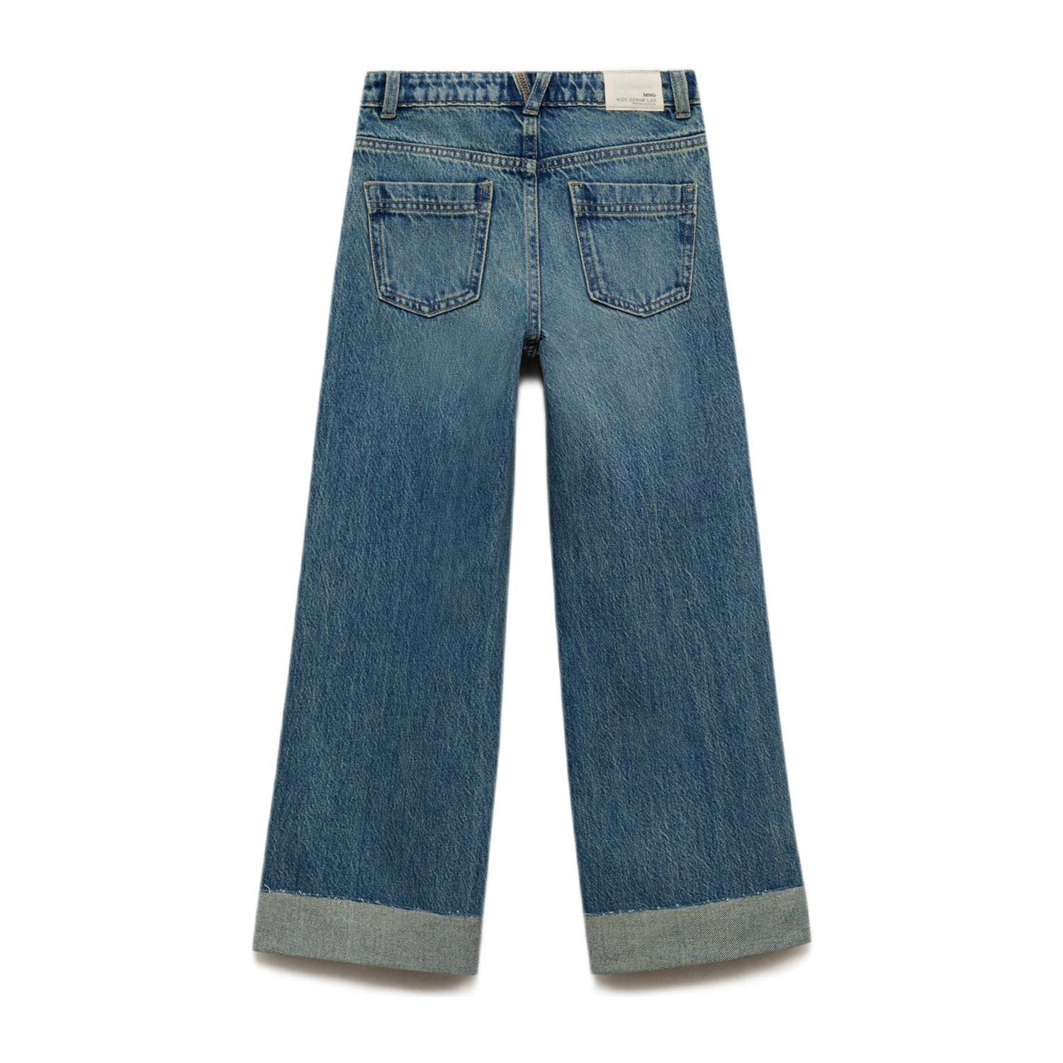 Mango Kids wide leg jeans dark blue denim
