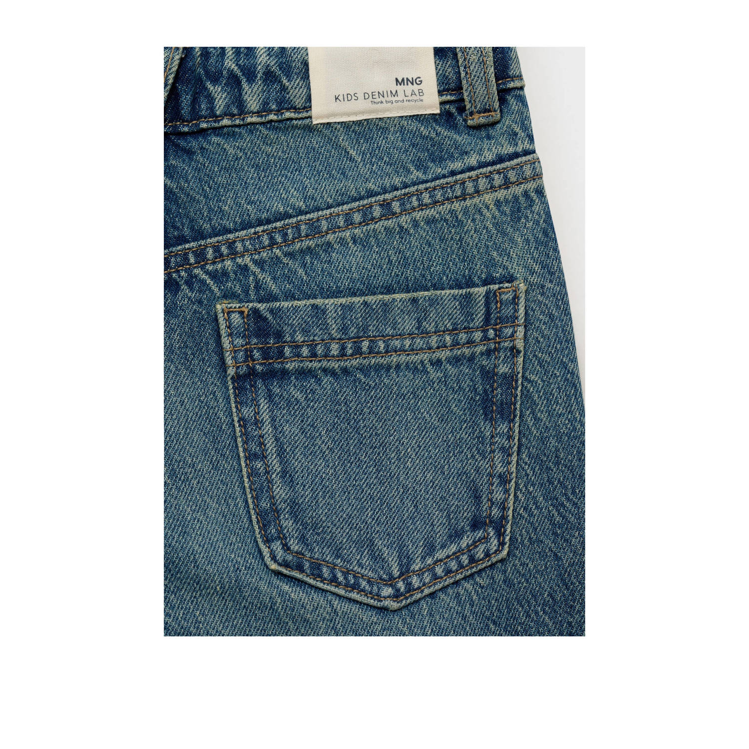 Mango Kids wide leg jeans dark blue denim