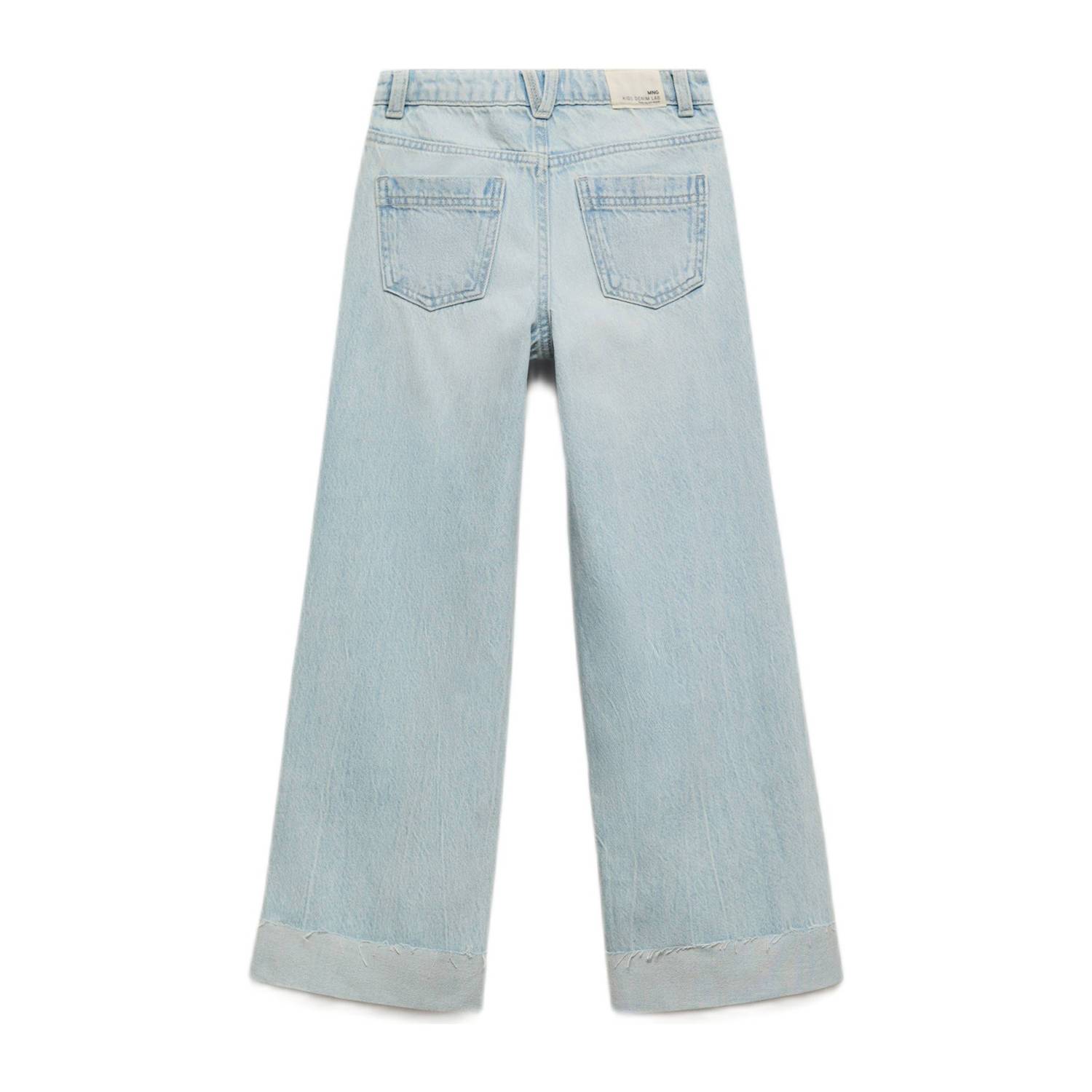 Mango Kids wide leg jeans light blue denim