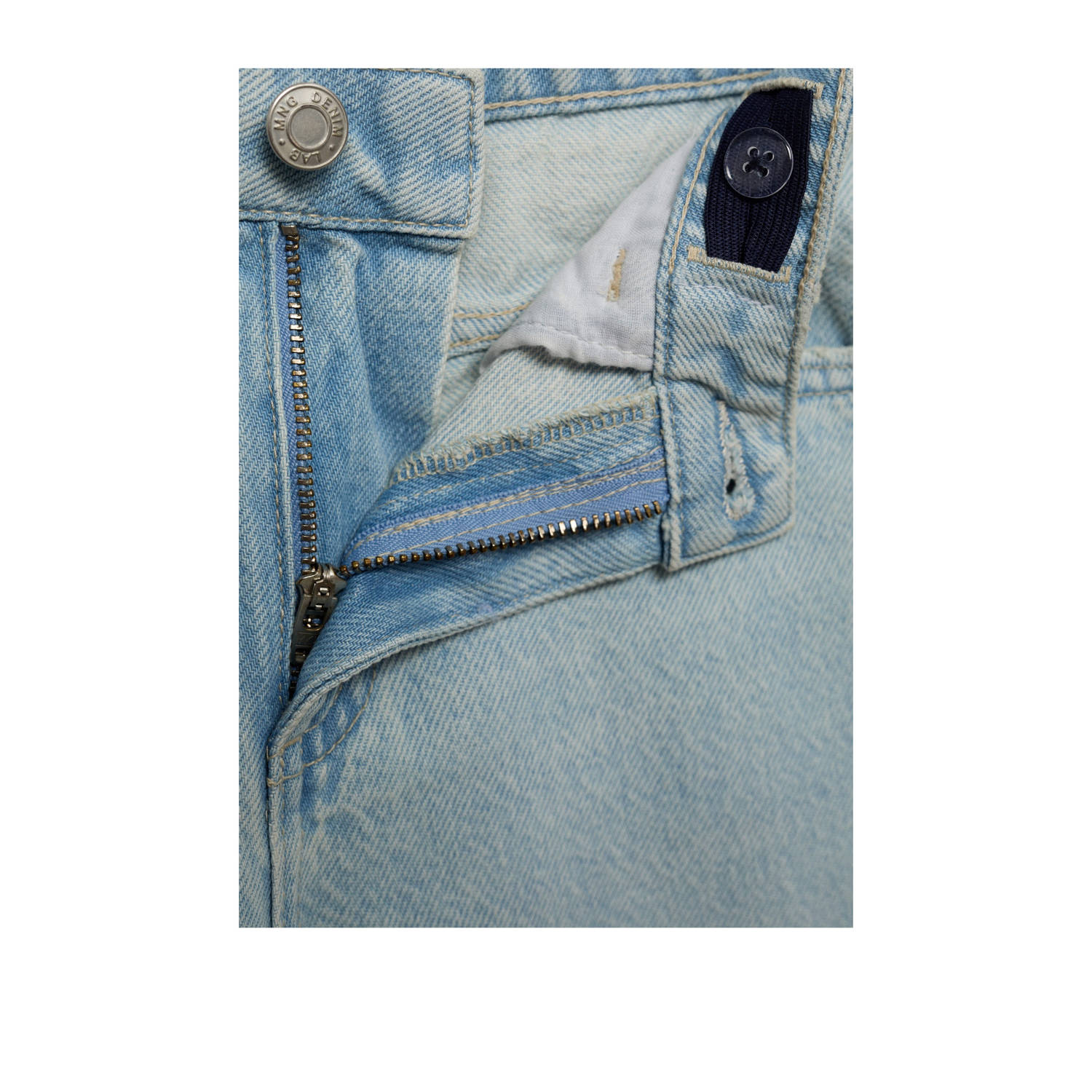 Mango Kids wide leg jeans light blue denim
