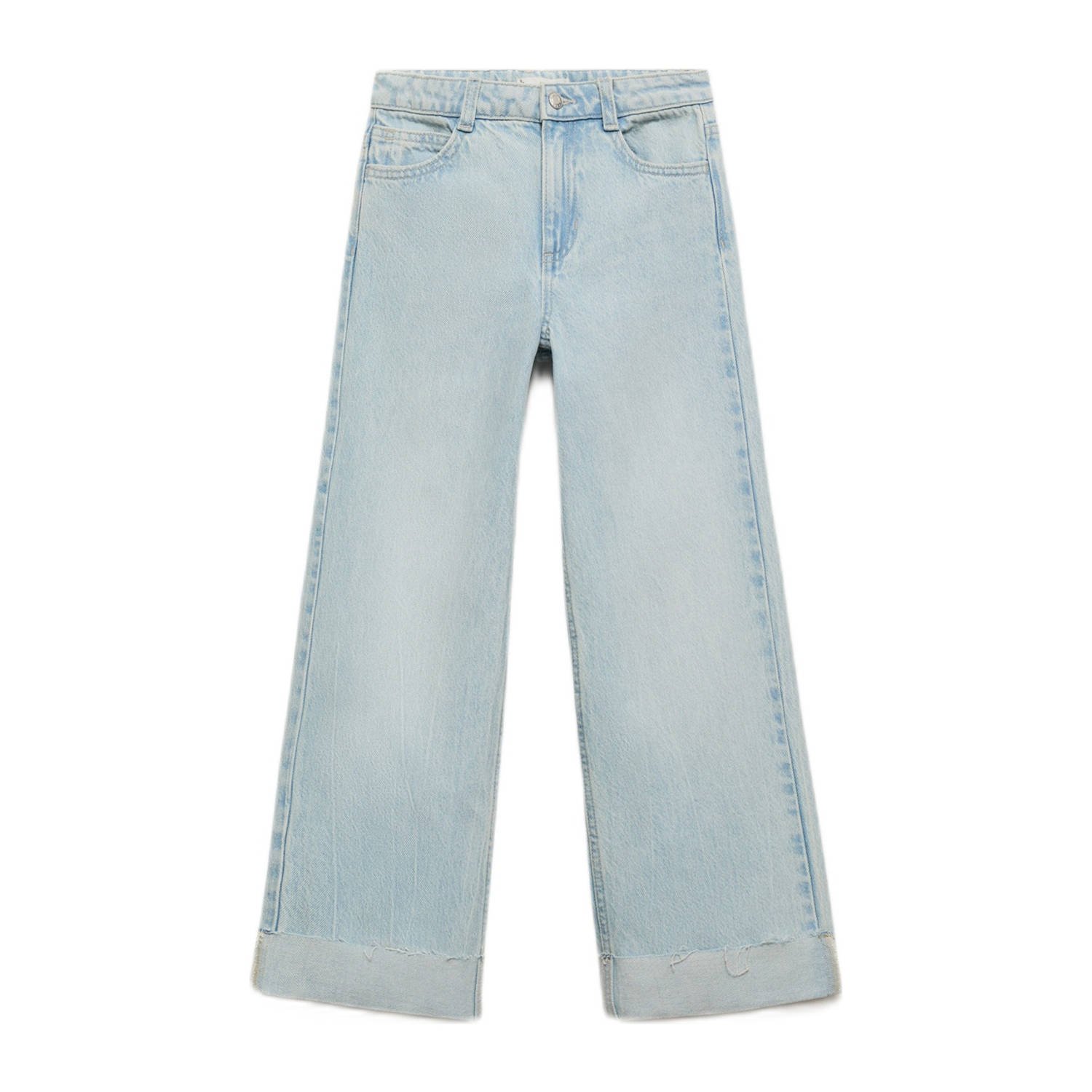 Mango Kids wide leg jeans light blue denim