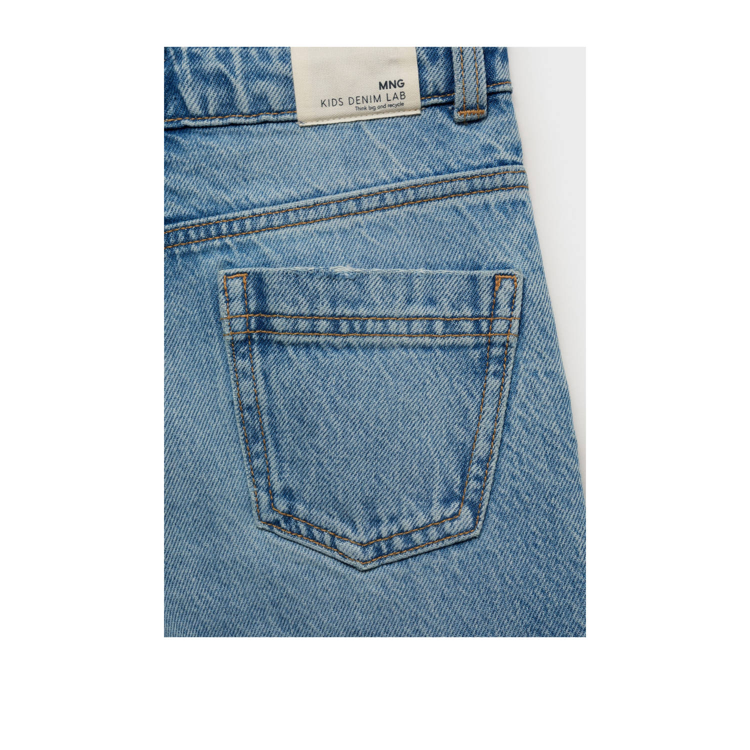 Mango Kids wide leg jeans medium blue denim